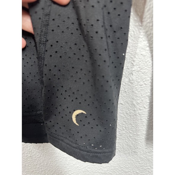 Zyia Active Shirt Womens Large Long Sleeve Perforated Crescent Moon Logo Gym - Picture 2 of 7